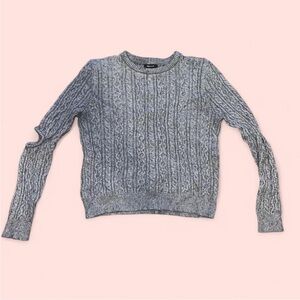 Forever 21 Gray Crew Neck Cable Knit Sweater